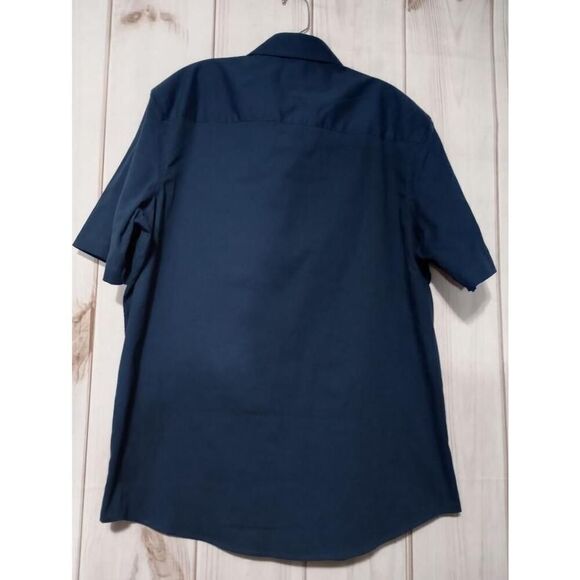 Alfani Shirt Men's Large‎ Blue Short Sleeve Button Down - Picture 2 of 6